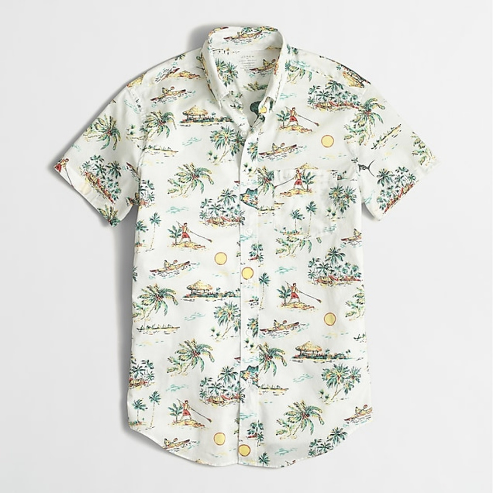 J Crew Slim lightweight Hawaiian Shirt